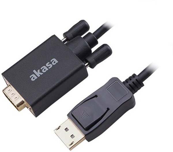 Kabllo për monitor AKASA DisplayPort - VGA, 1920x1080p @ 60Hz, 2m, e zezë