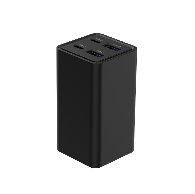 Полнач универзален Gembird 65W GaN, 2x USB A, 2x USB C, црн