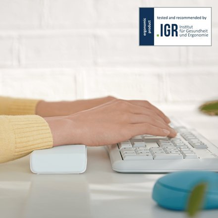 Jastëk ergonomik për tastierë Leitz Cosy Adjustable, i rregullueshëm, për kyçe duarsh, gri e çelët