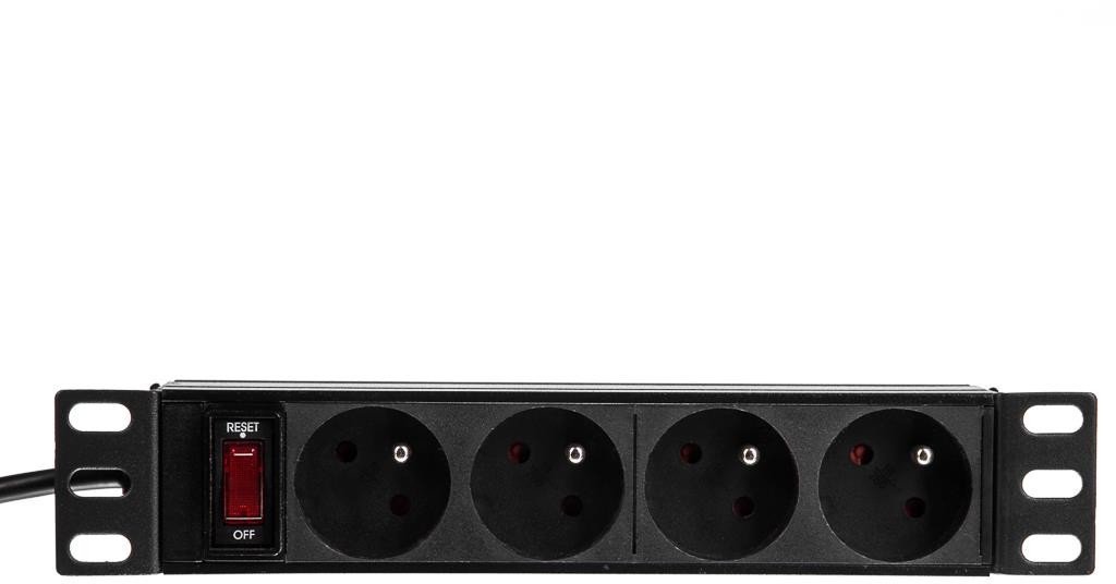 Shirit energjie rack Netrack PDU 10" 1U, 4 priza, me ndërprerës