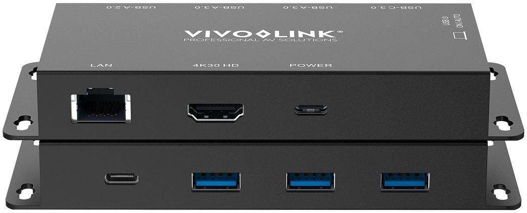 USB C HUB Vivolink VLUSBCHUB2V2, 4K, HDMI LAN, црн