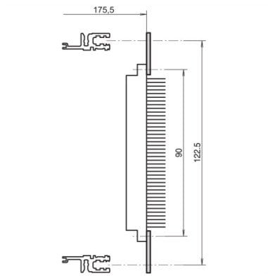 Udhërrëfyes i shpuar për konektorë Schroff LOCHSCH.84H, 84HE, për kabinet rack 19", gri