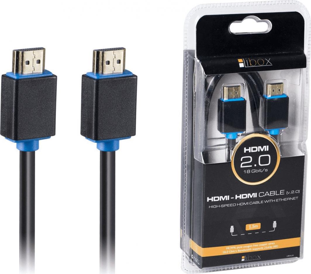 Kabllo Libox (LB0135), HDMI në HDMI, 1.5m, e zezë