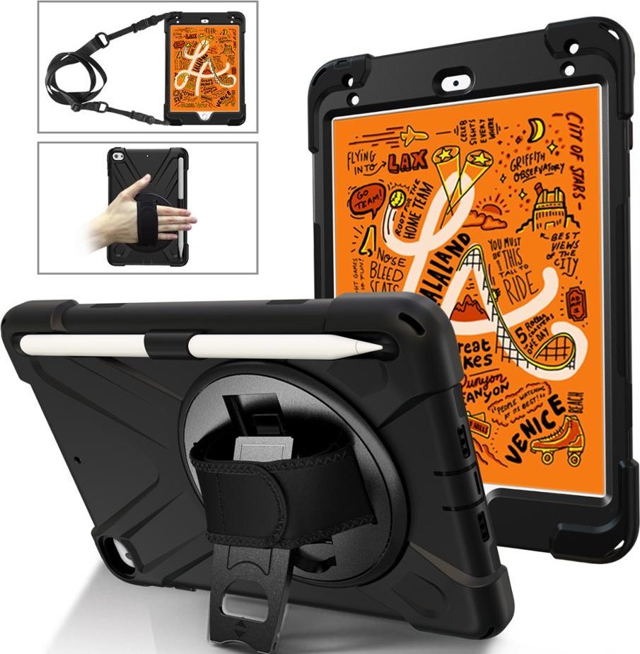 Куќиште за таблет eSTUFF iPad Mini 4 iPad Mini 2019, тип капак, со позиции за поставување, црно