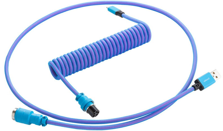 Kabllo spirale CableMod Pro, USB-C/USB-A, 1,5m, e kaltër