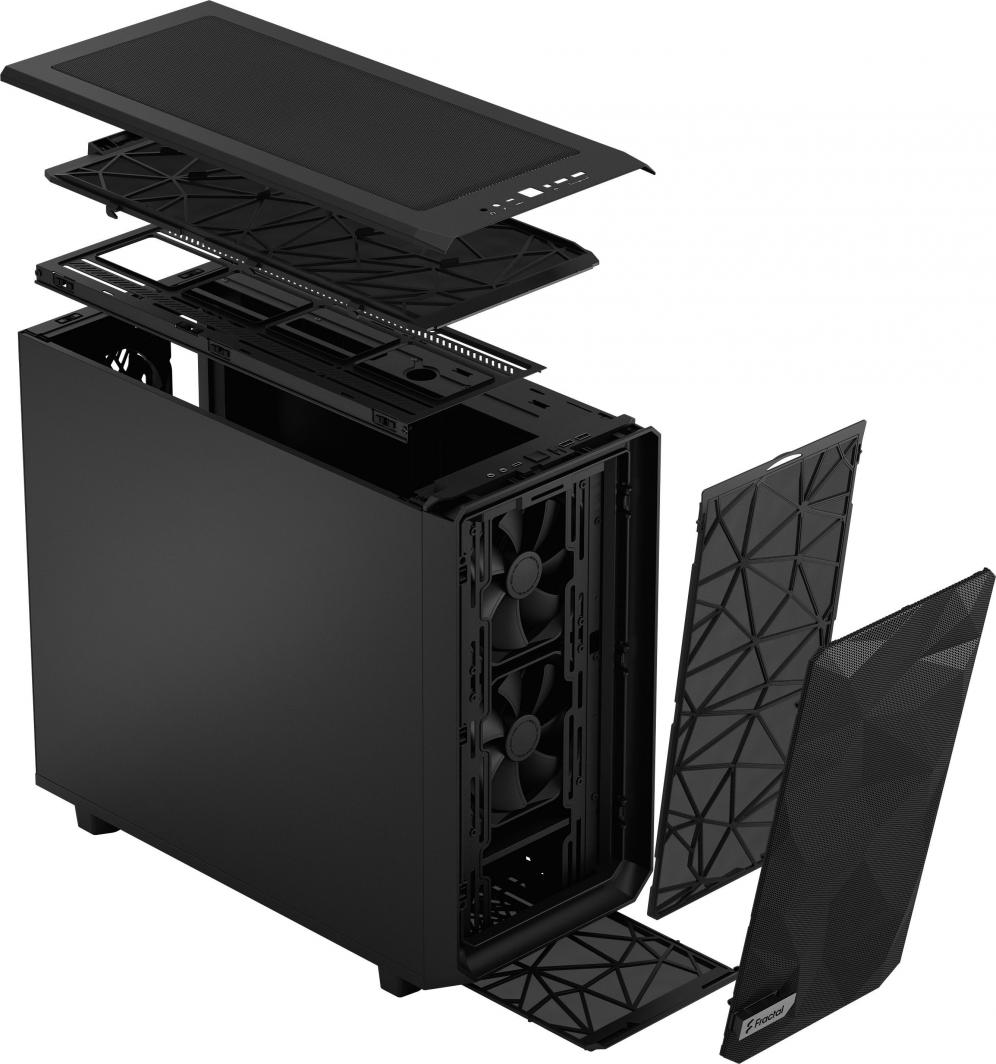 Kasë Fractal Design Meshify 2 Solid, e zezë, Midi Tower