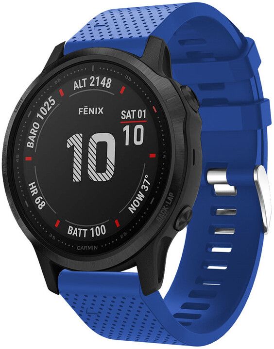 Rrip silikoni MAX për MGS09 për Garmin Fenix5X / 5X Plus / 6 / Tactix Series / Foretrex 601, 20mm, i kaltër