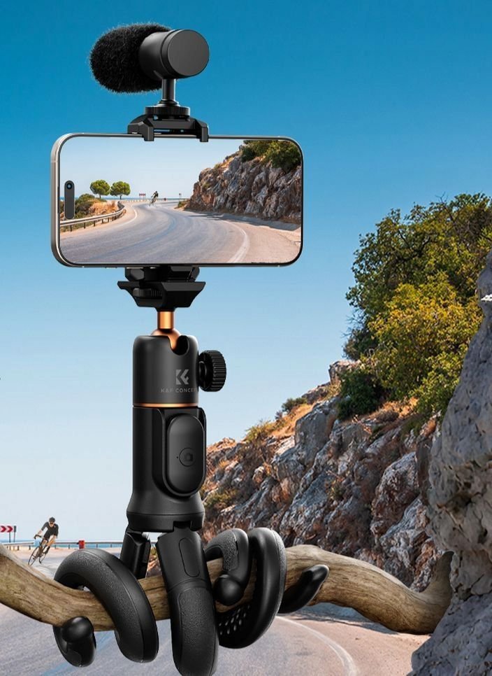 Флексибилен трипод К&amp;F Concept MS29, со далечински управувач, универзален за камери и телефони, црн