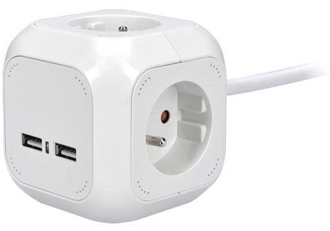 Shfaq detaje për Kabllo vazhduese Solight, formë kubi, 4x priza 230V + 2x USB 2400 mA, 2m  Kabllo vazhduese Solight, formë kubi, 4x priza 230V + 2x USB 2400 mA, 2m