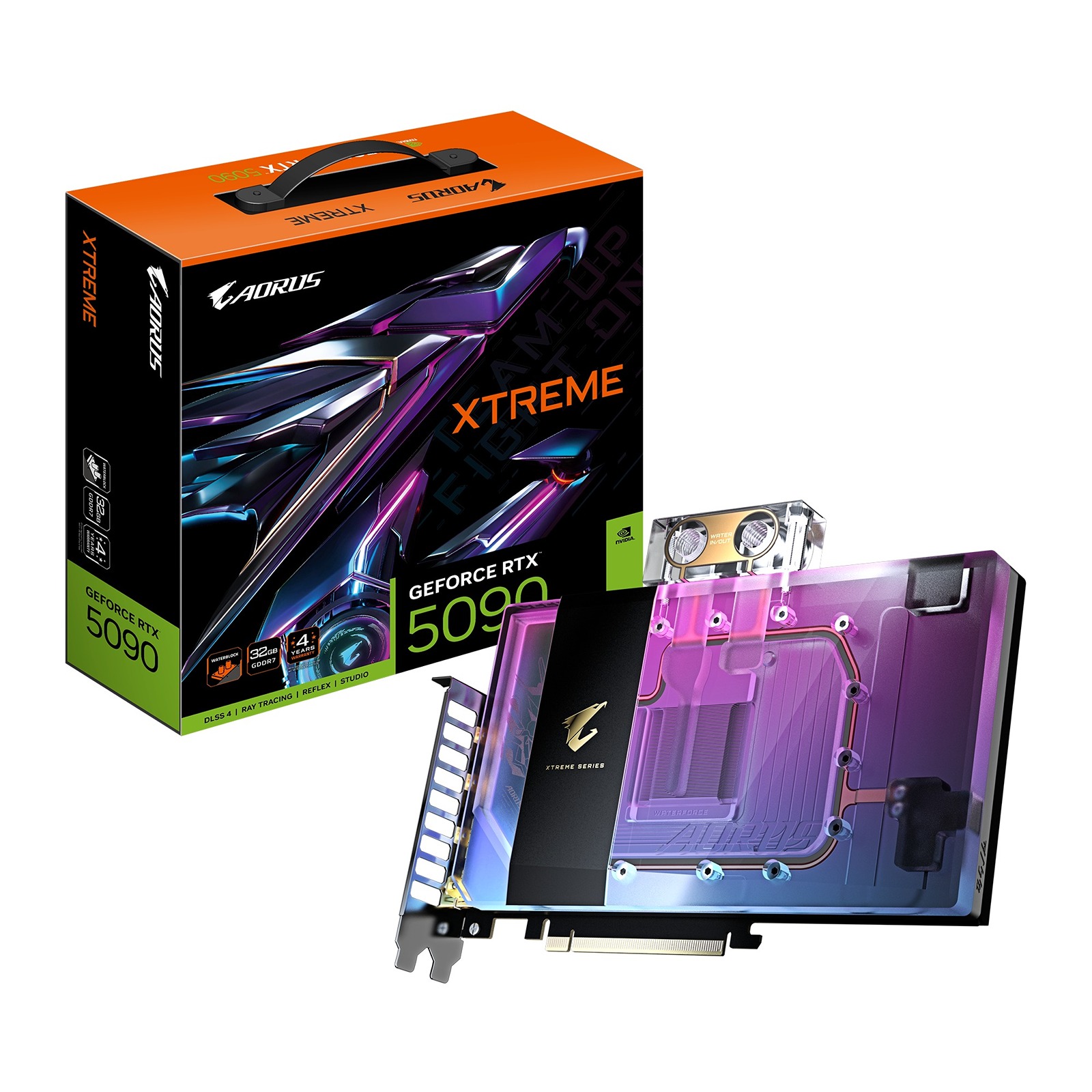 Kartelë grafike Gigabyte AORUS GeForce RTX 5090 XTREME WATERFORCE WB 32G