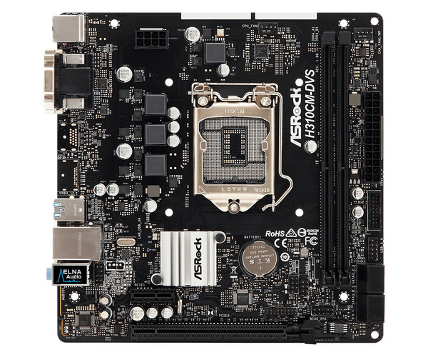 Pllakë amë Asrock H310CM-DVS Intel H310 LGA 1151 (Socket H4) micro ATX
