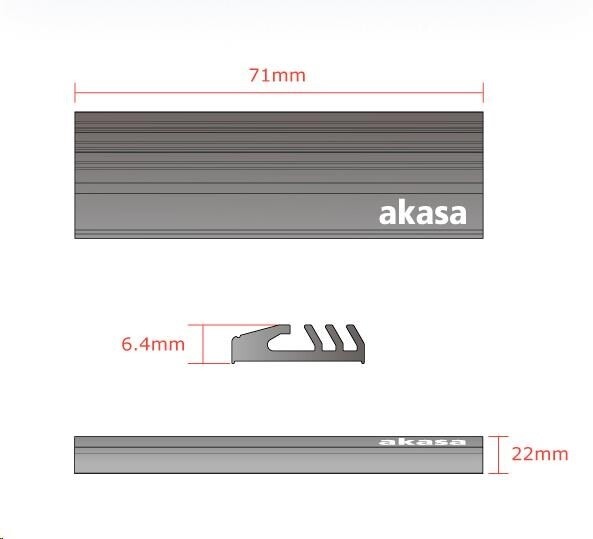 Ладилник Akasa, M.2 SSD, пасивен, 2 парчиња во пакување