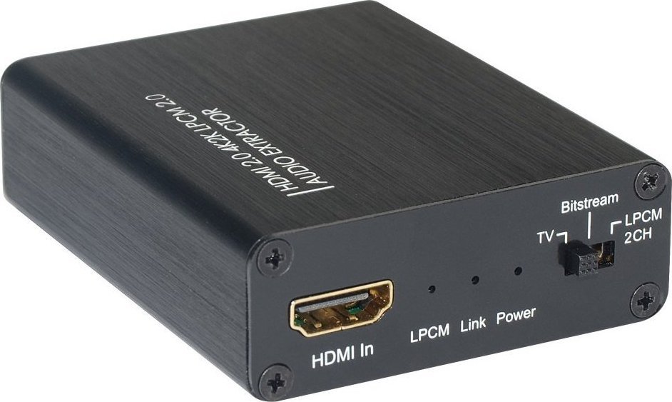 Ekstraktor audio Techly 5.1CH, HDMI 4K, Toslink dhe 3.5mm, i zi