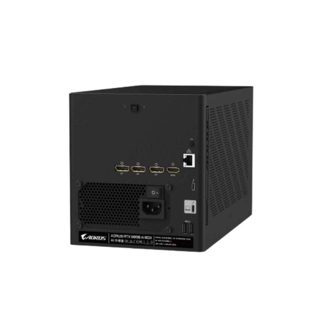 Kути eGPU Gigabyte AORUS RTX 5090 AI Box, Thunderbolt 5, водено ладење, црна