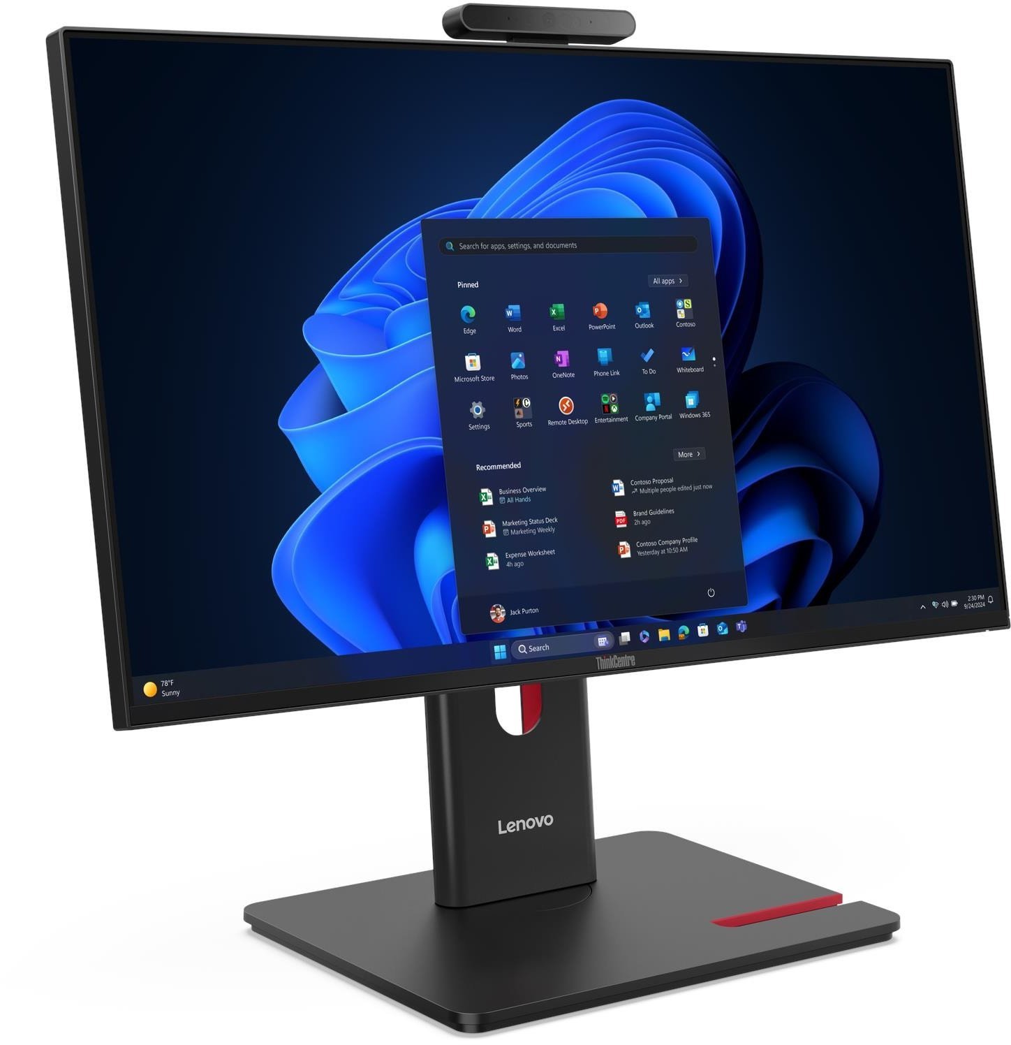 Kompјутер All in One Lenovo ThinkCentre M70a Gen 6, 23.8", Intel Core Ultra 5, црн