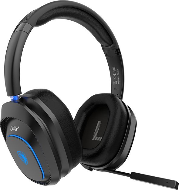 Kufje gaming Sades Carrier SA-203, me mikrofon, me dritë LED, blu
