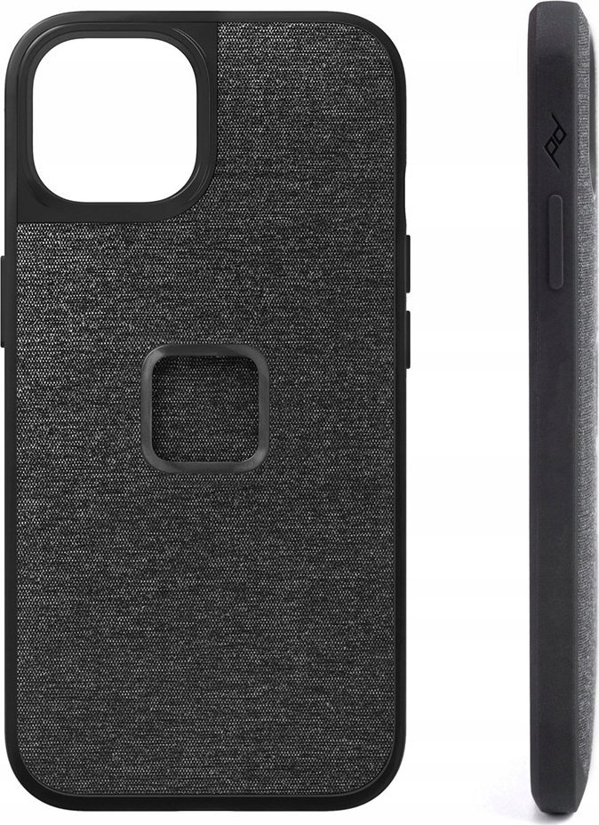Mbështjellës telefoni Peak Design Mobile Everyday Fabric Case për iPhone 14, me magnet SlimLink, përputhshëm me MagSafe, gri Charcoal