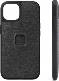 Mbështjellës telefoni Peak Design Mobile Everyday Fabric Case për iPhone 14, me magnet SlimLink, përputhshëm me MagSafe, gri Charcoal