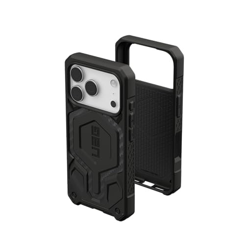 Заштитна маска за телефон UAG Monarch Pro за iPhone 17 Pro, MagSafe, карбонски влакна, црна