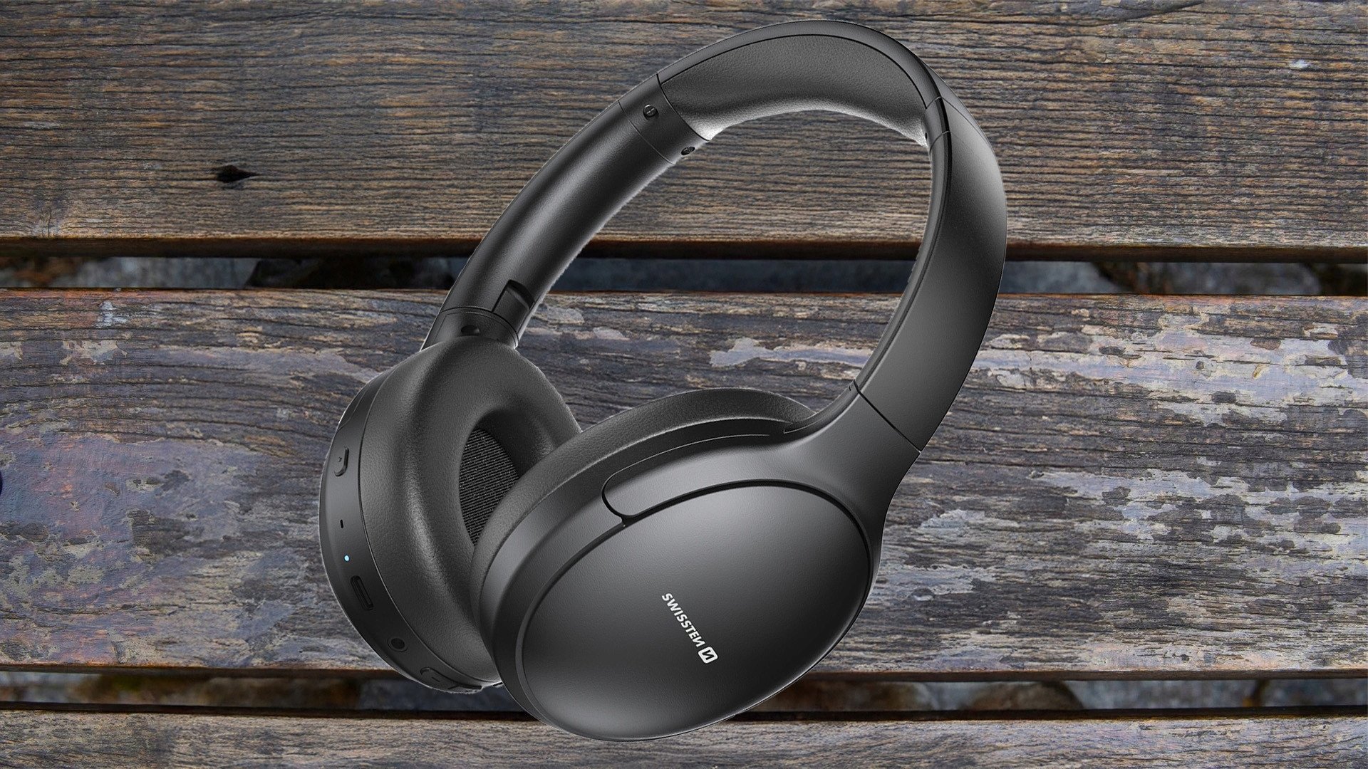 Kufje me bluetooth Swissten Pure, ANC, 50 orë bateri, të zeza