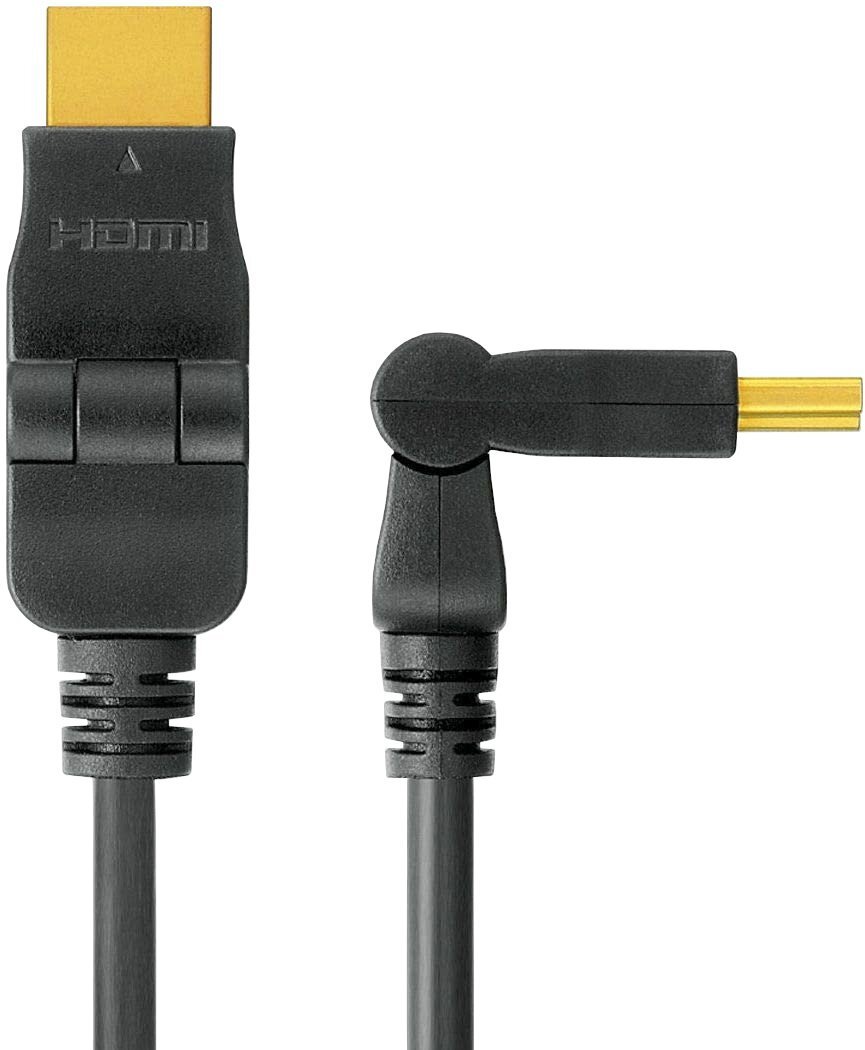 Kabllo HDMI PremiumCord, 15m, konektorë rrotullues, i zi