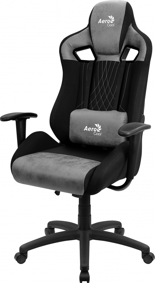 Гејминг столица AeroCool EARL AeroSuede, 150 kg, црна/сива
