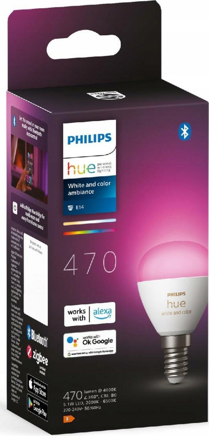 Llambë Philips Hue 8719514491229 E14, 5.1W, shumëngjyrëshe, me Bluetooth