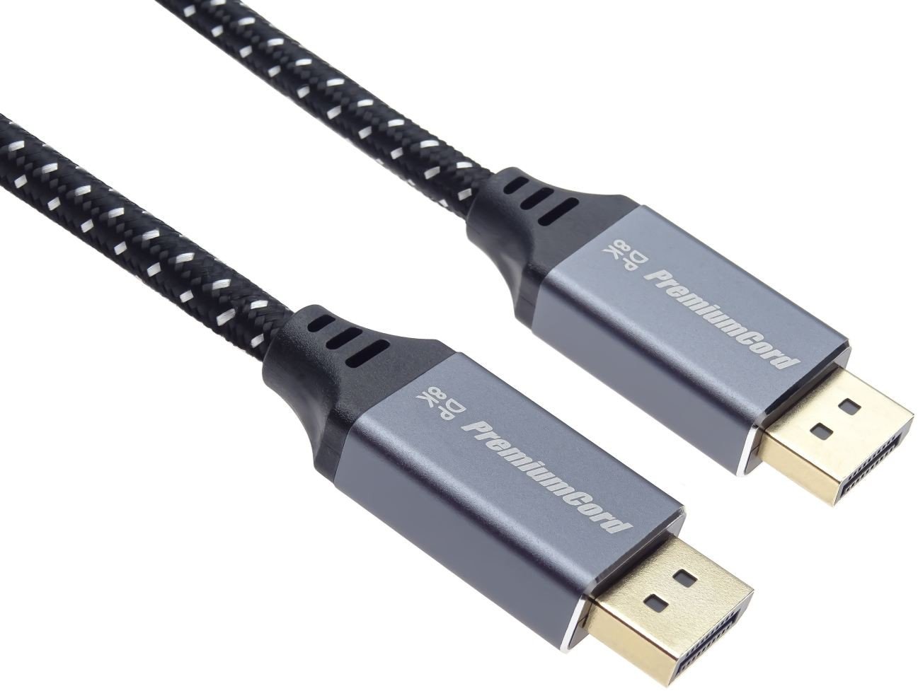 Kabllo DisplayPort PremiumCord 1.4, 8K, 5m, zi bardhë