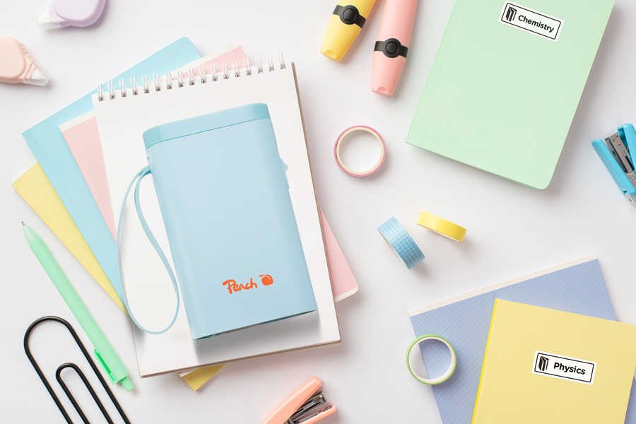 Принтер за етикети Peach PE110, термички, Блутут, син