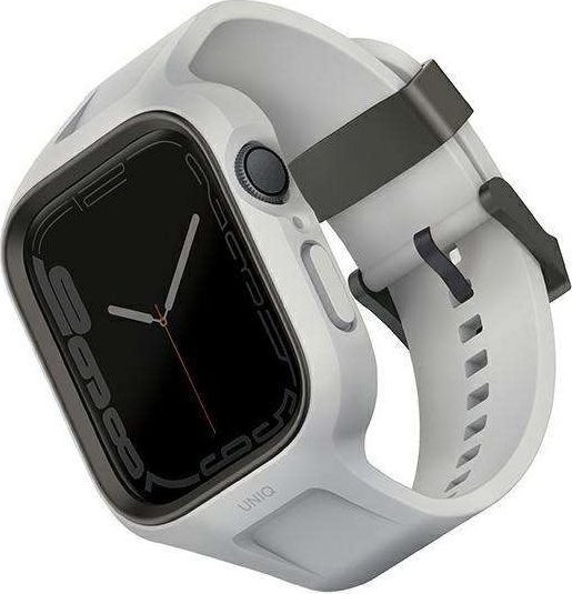 Ремче и заштита UNIQ Monos 2in1 за Apple Watch 44mm 45mm, пластика, сива