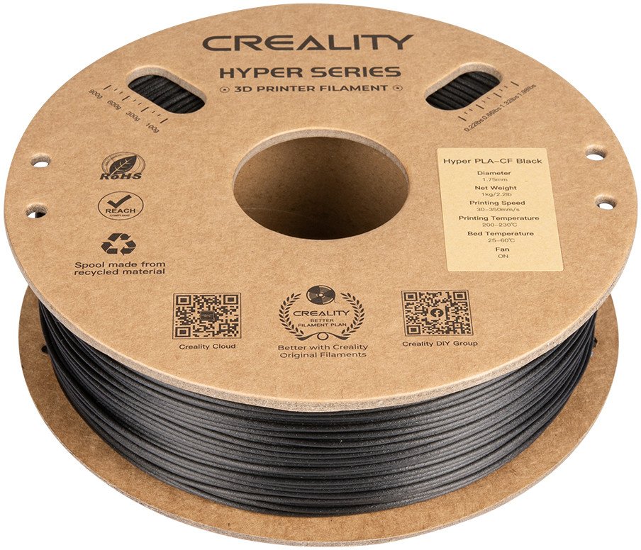 Филамент 3Д Creality Hyper PLA CF, 1.75mm, 1KG, црн