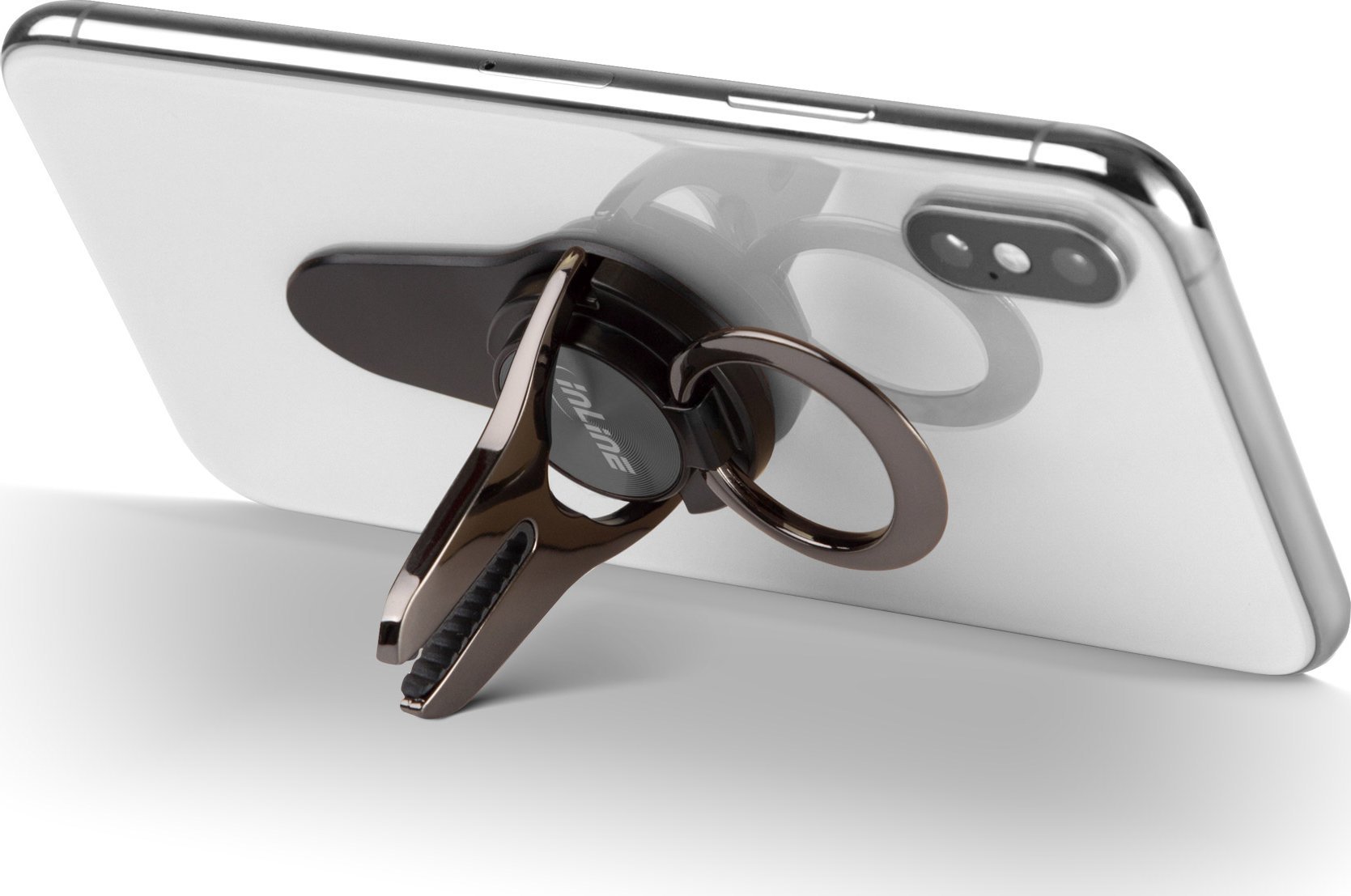 Држач за телефон InLine 3in1 Smartclip, за автомобил и маса, самолеплив, црн