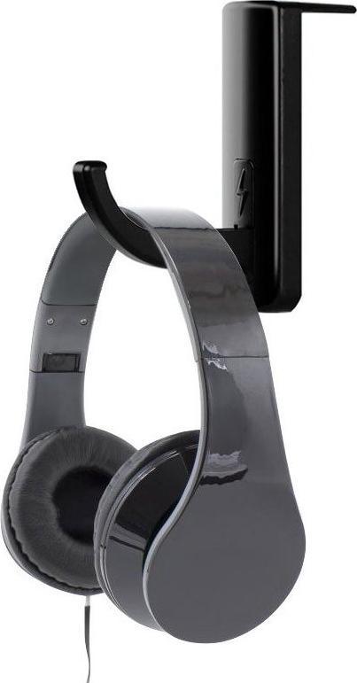 Држач за слушалки Techly, пластика, Црна