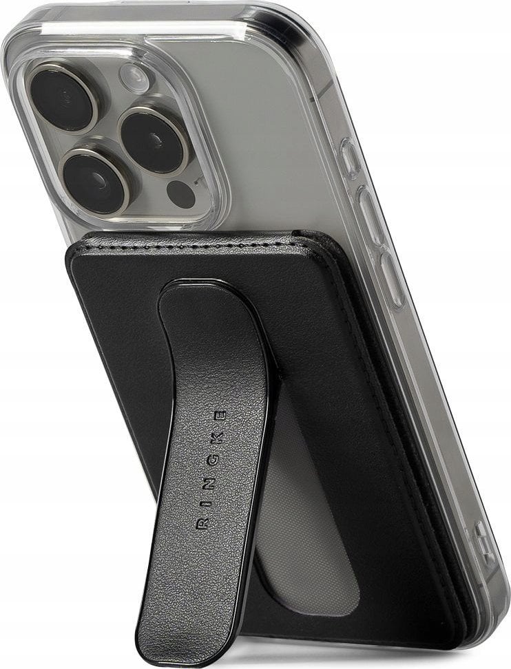 Држач за магнетни картички Ringke Wallet Slide Grip MagSafe, универзален, со лента за прст, црн