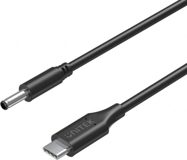 Kabllo karikues USB Unitek C14120BK, USB C në DC 4.5 x 3.0mm, 1.8 m, i zi