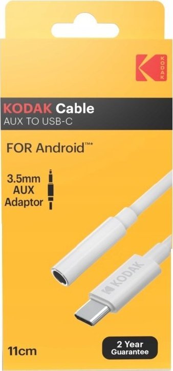 Adapter audio Kodak USB Type-C në 3.5mm, kabllo 11cm, argjendtë