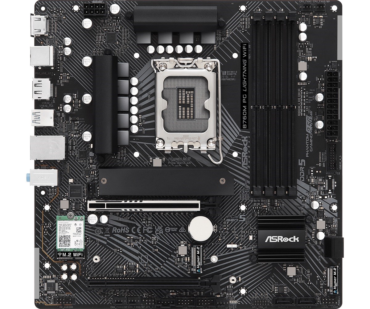 Pllakë amë ASRock B760M PG Lightning WiFi Intel B760 LGA 1700 micro ATX