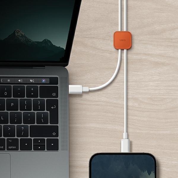 Organizues kabllosh Uniq Pod, vetëngjitës, set 8 copë, portokalli sienna