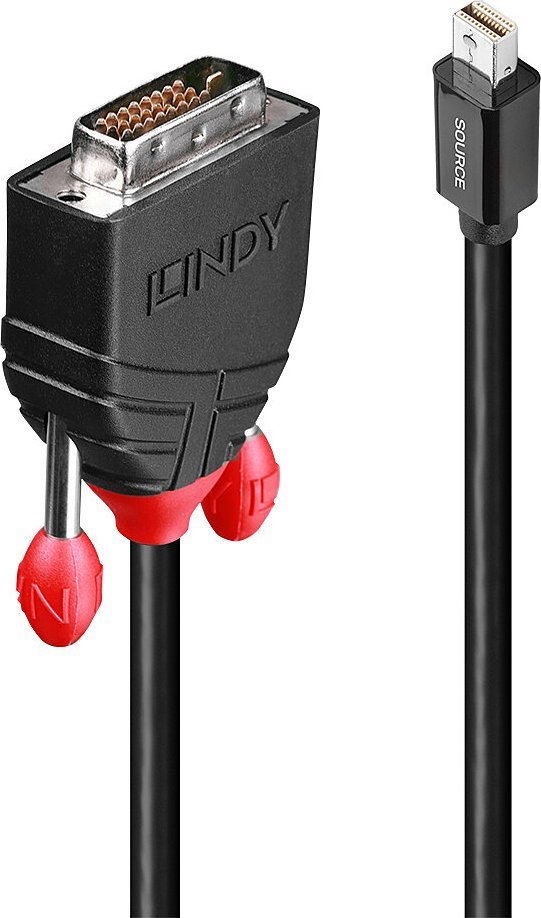 Kabllo Lindy DisplayPort Mini - DVI-D, 3m, e zezë