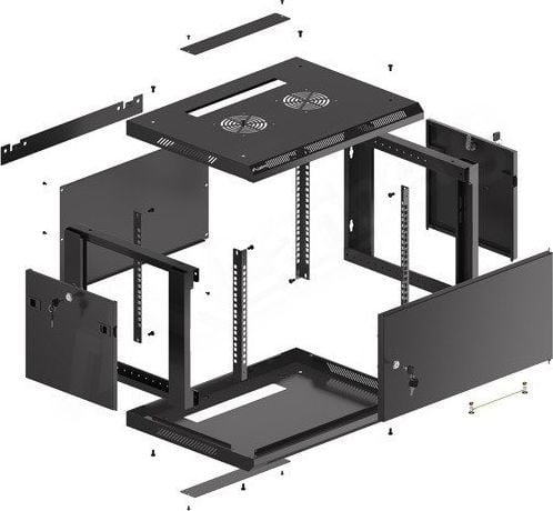 Ѕиден кабинет Lanberg WF01-6406-00B, 19\" 6U, капацитет 60 kg, црн