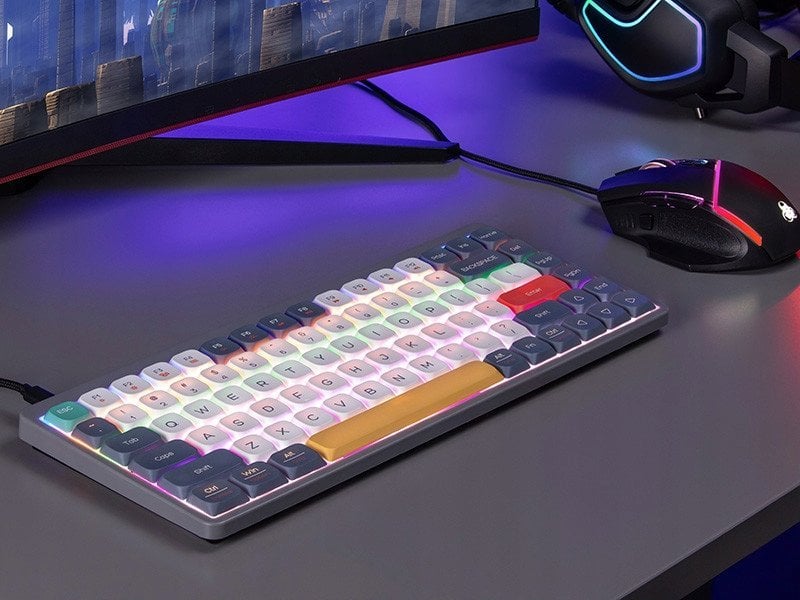 Tastierë TRACER FINA 84, mekanike Outemu Red, RGB, gri