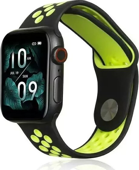 Rrip smartwatch Beline Sport Silicone për Apple Watch 42/44/45/49mm, silikon, i zi jeshile