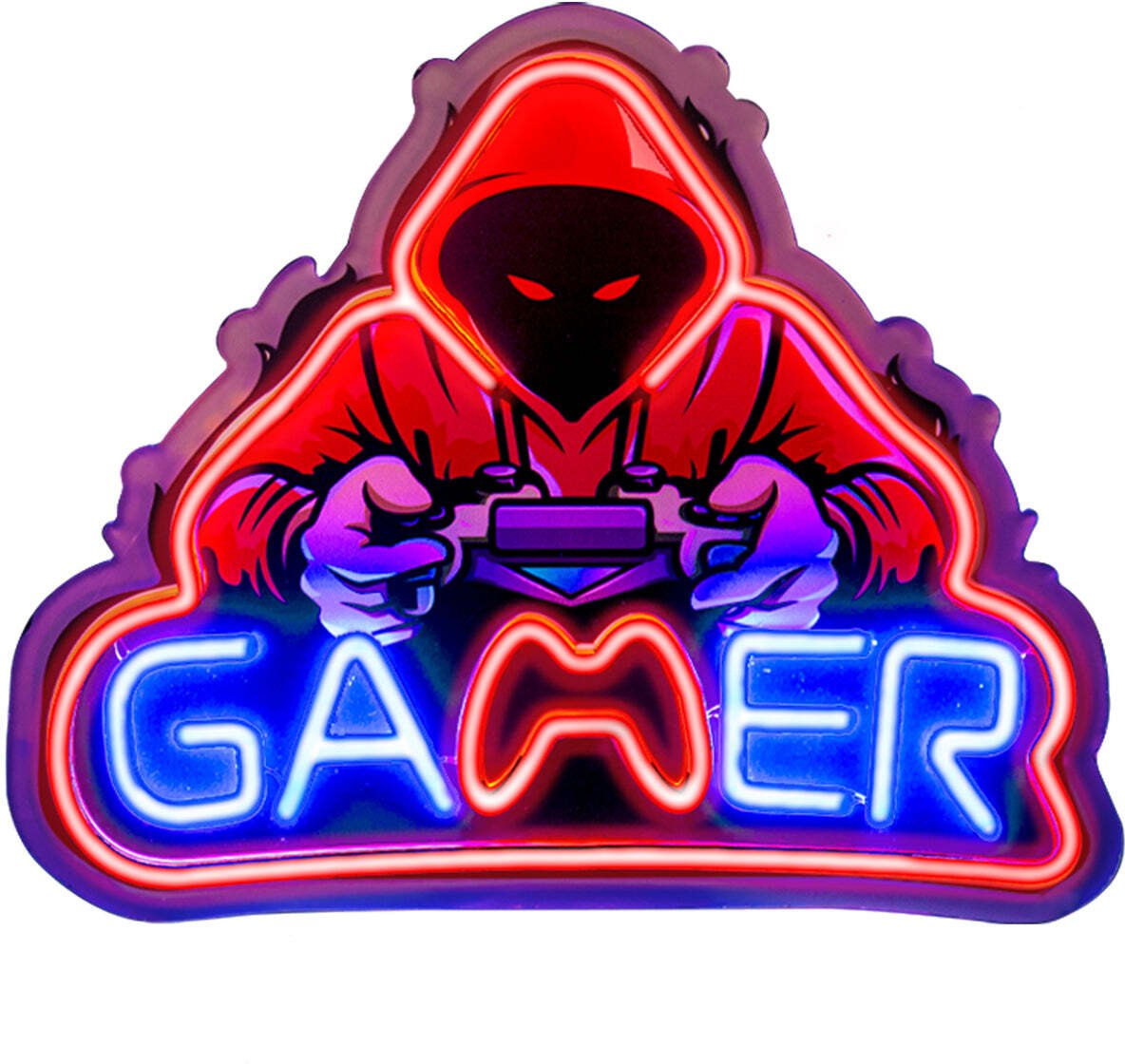 Lampë LED dekorative SBS Gamer Mode On, neon RGB, USB, shumëngjyrësh