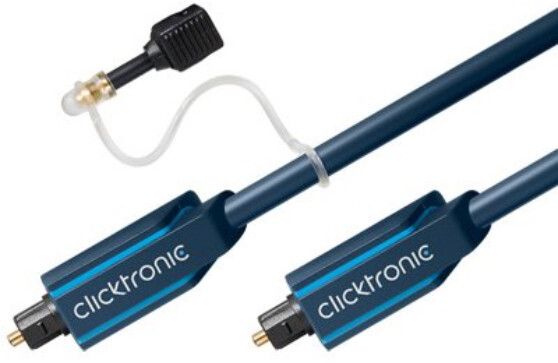 Kabllo ClickTronic HQ, Toslink TOS (M) - TOS (M), me përshtatës për lidhës 3.5mm, 15m, e kaltër