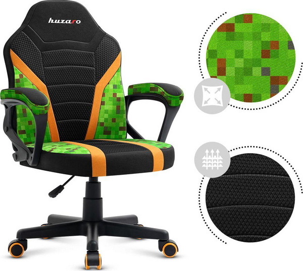 Karrige gaming për fëmijë Huzaro HZ-Ranger 1.0 Pixel Mesh, material rrjetë, me rrota, shumëngjyrëshe