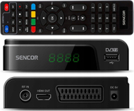 Декодер терестријален Sencor SDB524T, DVB-T2 H.265 HEVC, USB HDMI, сет 2 парчиња