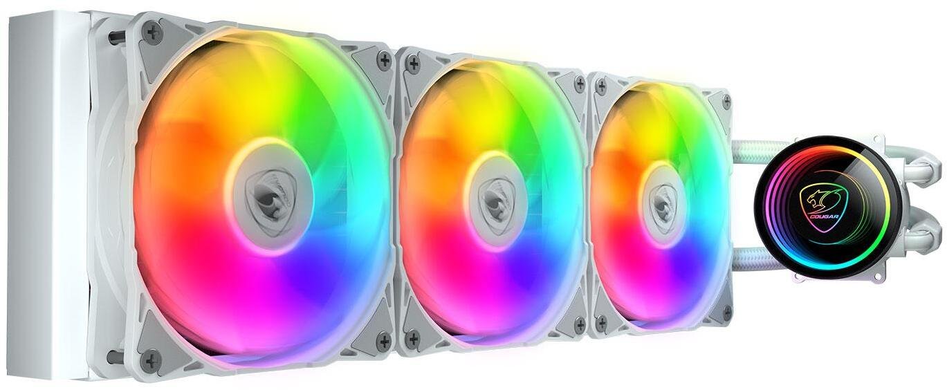 Ftohës uji për PC Cougar Poseidon Elite 360 ARGB, radiator 360 mm, ARGB, i bardhë