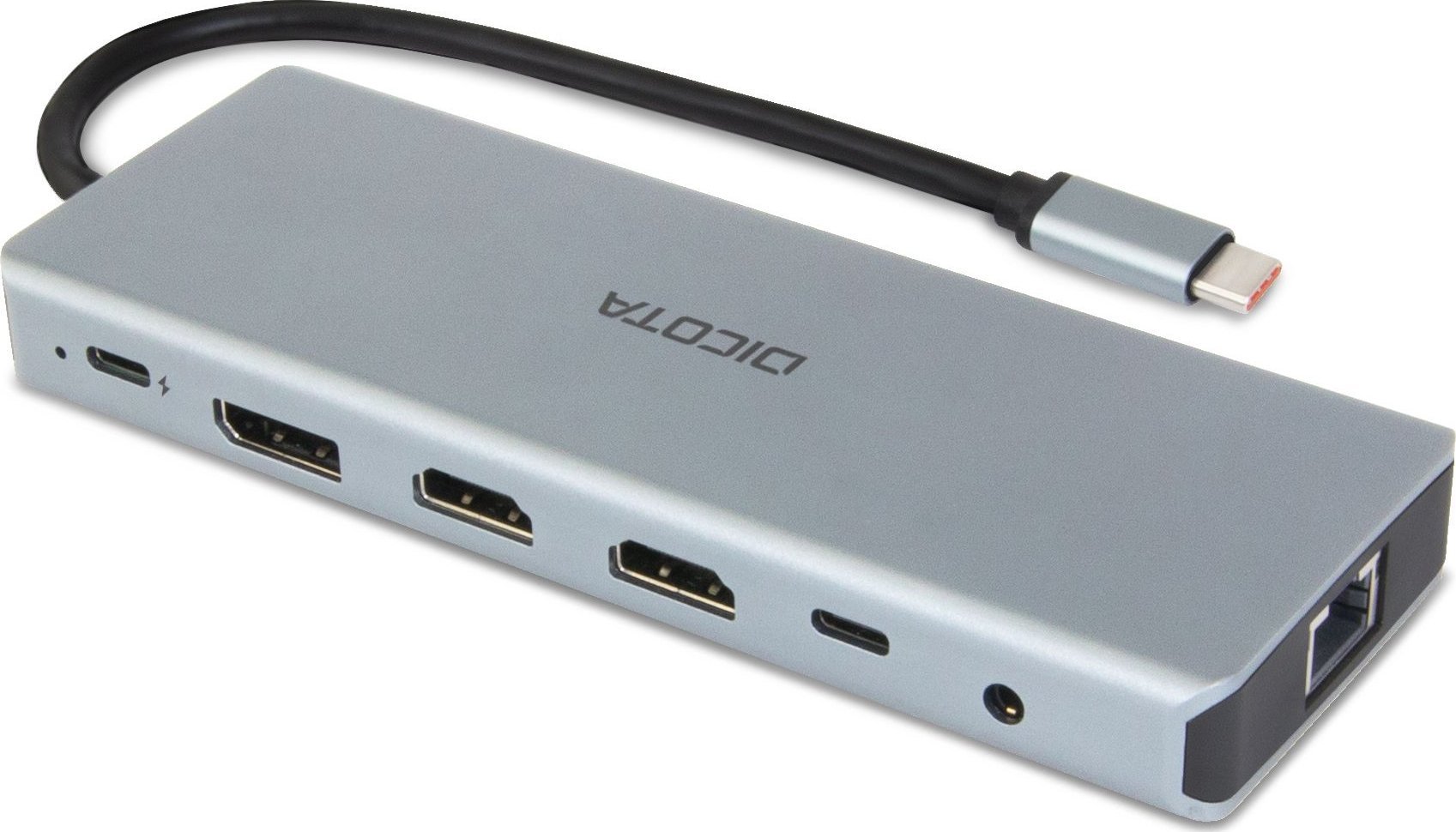 Hub USB C DICOTA D32065, USB 3.2 Gen 1, 100W PD, argjendtë