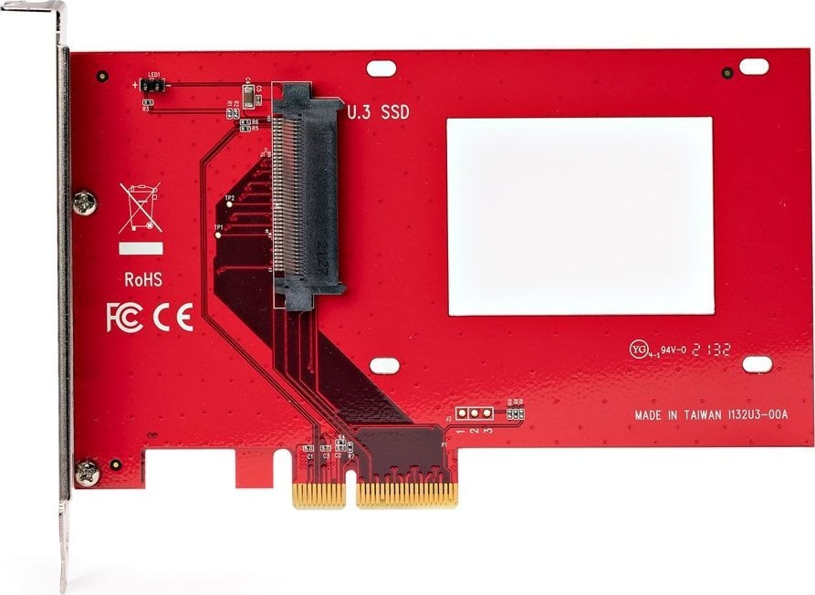 Kartelë adapteri StarTech.com U.3 në PCIe, PCIe 4.0 x4, për SSD 2.5" U.3 NVMe, e zezë