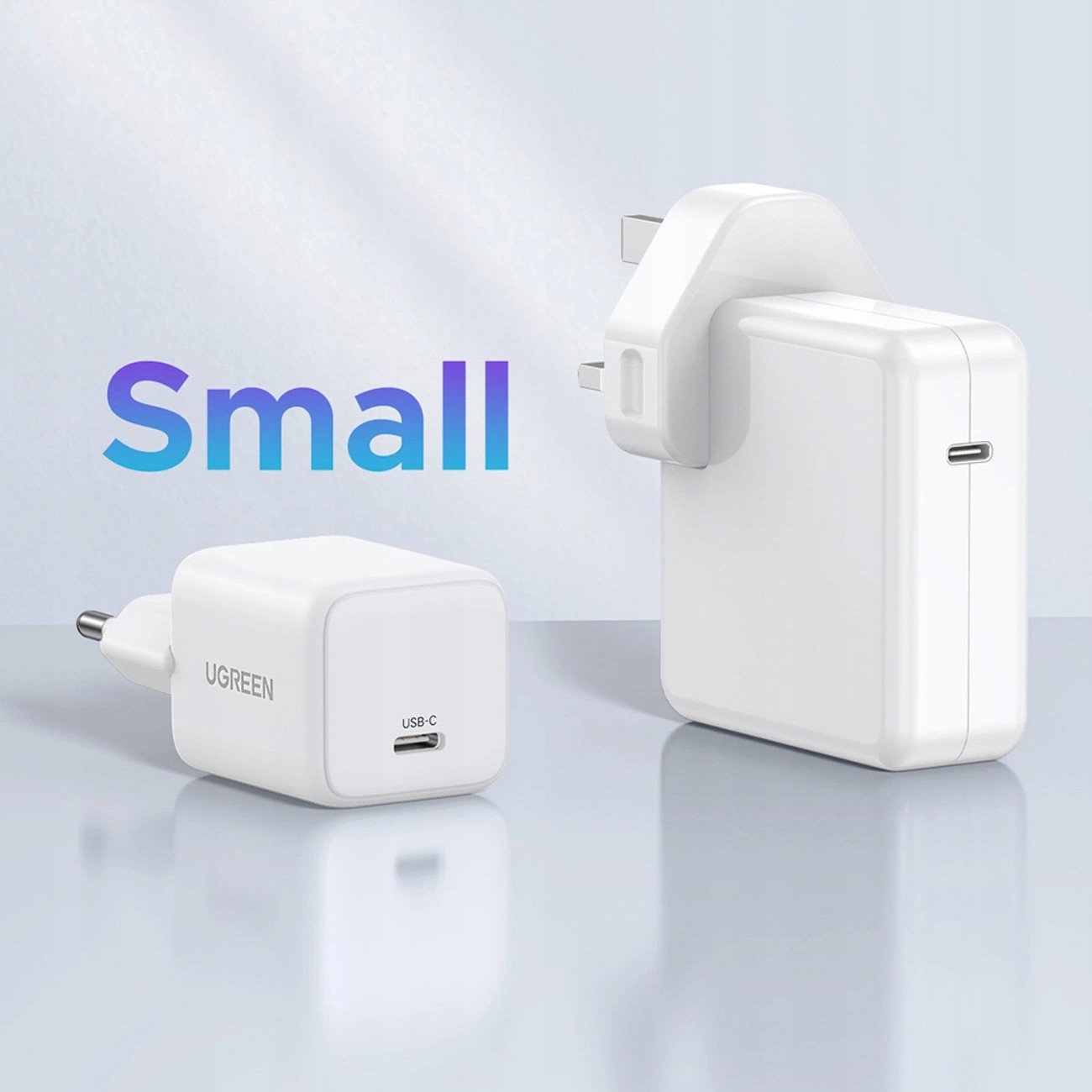 Полнач за ѕид Ugreen X512, USB-C, GaN, 20W, бел